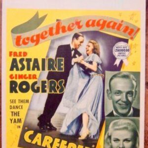 Carefree - Fred Astaire & Ginger Rogers (1938) US Window Card Movie Poster
