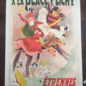 A La Place Clichy - Art By George Munier (c.1900) 34x47 French Lithograph Travel Advertising Poster LB