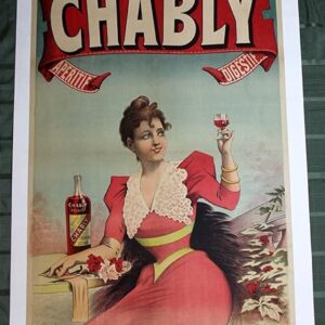 Belle Epoque 'Chably' Aperitif Digestif (1900's) 32.75x47.2 French Advertising Poster