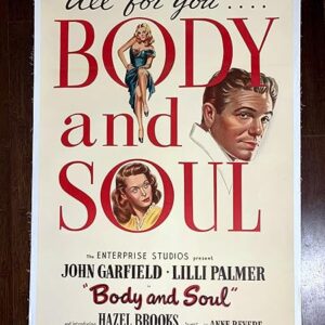 Body & Soul - James Garfield - A (1947) US One Sheet Movie Poster LB