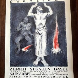 Kain And Abel - Art By Otto Baumberger (1917) 35.5x50.25 Swiss Stage Play Poster PB