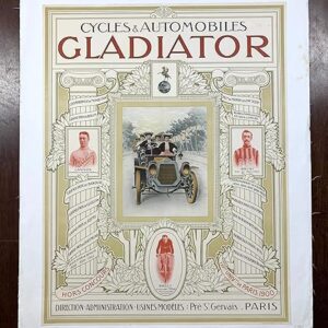Gladiator - Cycles And Automobiles (1905) 23.5x30.5 French Advertising Poster LB