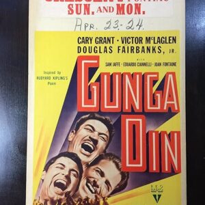 Gunga Din - Rudyard Kipling (1939) US Window Card Movie Poster