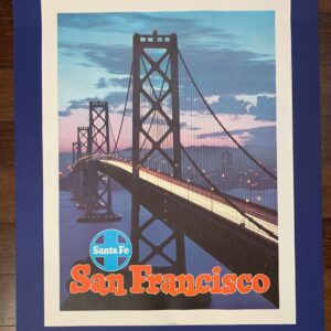 Santa Fe Railroad - San Francisco - Art by Don Percival (1950) 18.25" x 24" US Travel Poster - LB & Matte