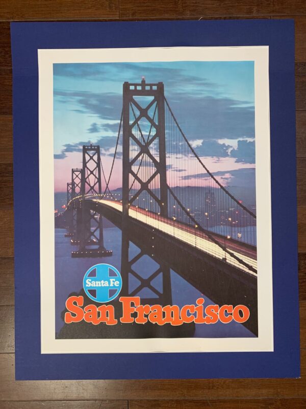Santa Fe Railroad - San Francisco - Art by Don Percival (1950) 18.25" x 24" US Travel Poster - LB & Matte