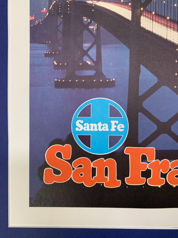 Santa Fe Railroad - San Francisco - Art by Don Percival (1950) 18.25" x 24" US Travel Poster - LB & Matte - Image 5
