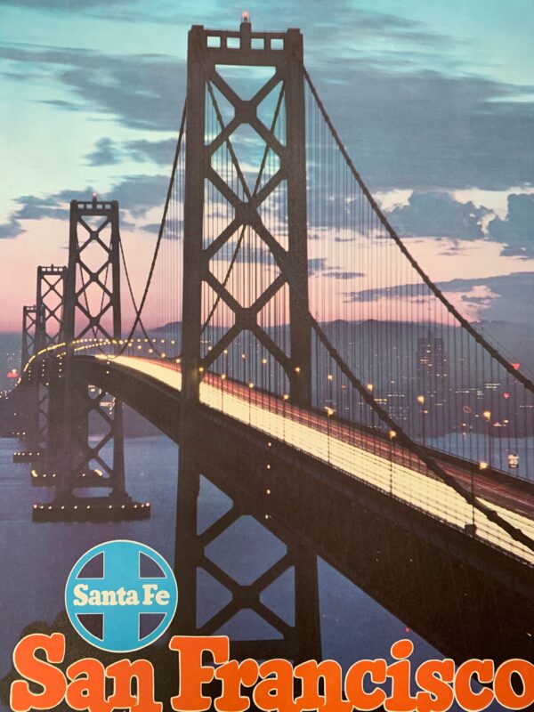 Santa Fe Railroad - San Francisco - Art by Don Percival (1950) 18.25" x 24" US Travel Poster - LB & Matte - Image 6