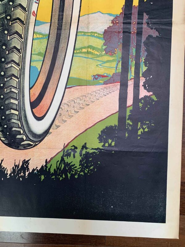 Pneus Miller Tire - Art by Georges Hamel (1948) 31.5" x 47.25" Belgian Advertising Poster - Image 4