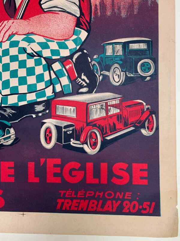 Auto-Ecole - Art by A. Cahon (1934) 31.5x47.5 French Advertising Poster LB - Image 4