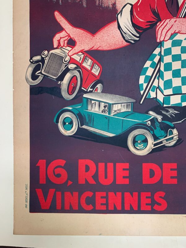 Auto-Ecole - Art by A. Cahon (1934) 31.5x47.5 French Advertising Poster LB - Image 5