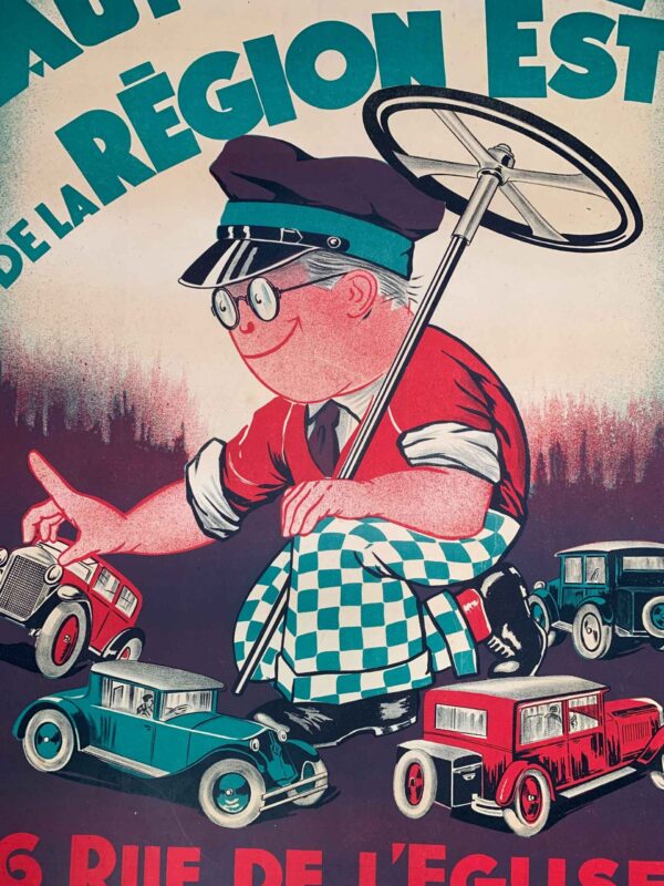 Auto-Ecole - Art by A. Cahon (1934) 31.5x47.5 French Advertising Poster LB - Image 6