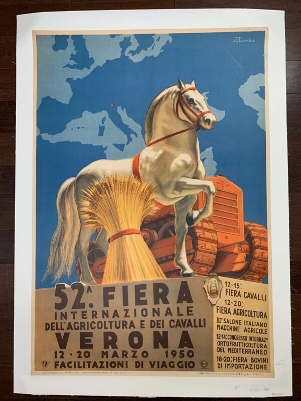 Fiera Internazionale - Art by Ernesto Amos Tomba (1949) 27.25x39.25 Italian Festival Poster LB
