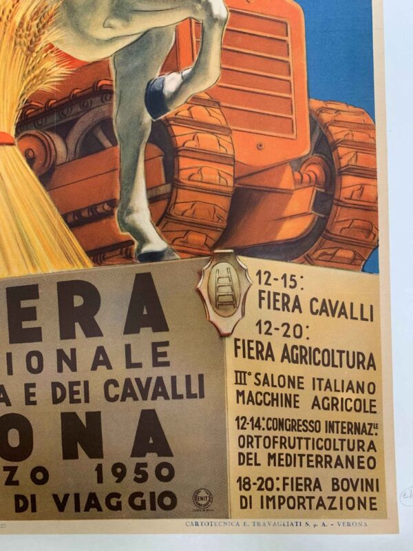 Fiera Internazionale - Art by Ernesto Amos Tomba (1949) 27.25x39.25 Italian Festival Poster LB - Image 4