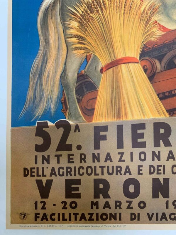 Fiera Internazionale - Art by Ernesto Amos Tomba (1949) 27.25x39.25 Italian Festival Poster LB - Image 5