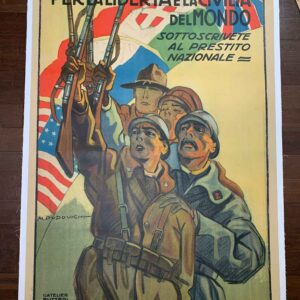 Per la Liberta e la Civalta - Art by Dudovich (1917) 39.25x54.25 Italian WWI Poster LB