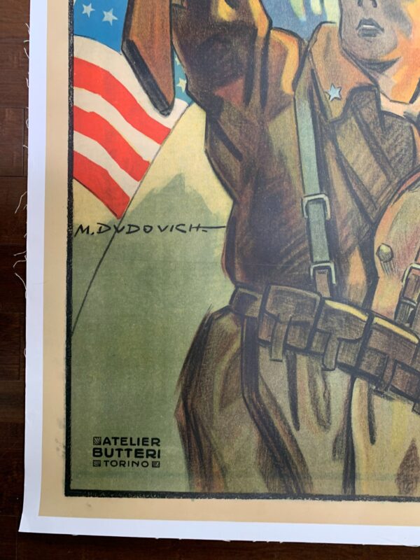 Per la Liberta e la Civalta - Art by Dudovich (1917) 39.25x54.25 Italian WWI Poster LB - Image 5