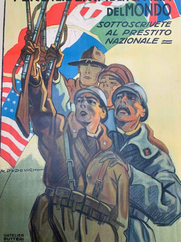 Per la Liberta e la Civalta - Art by Dudovich (1917) 39.25x54.25 Italian WWI Poster LB - Image 6