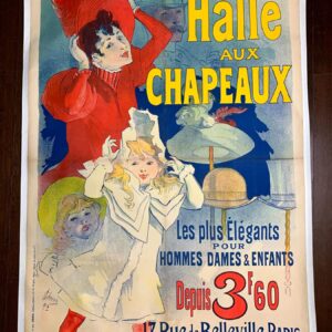 Halle Aux Chapeaux - Art By Cheret (1888) 34.4x48.8 French Advertising Poster LB