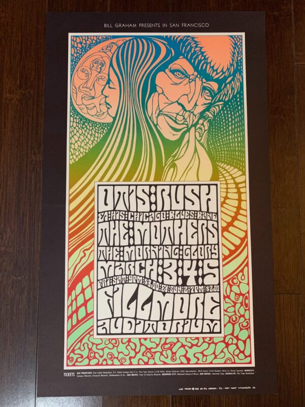 Otis, Rush, Mothers Of Invention - Fillmore Bg-53 1st Issue (1967) 13.375x22.5 US Music Poster