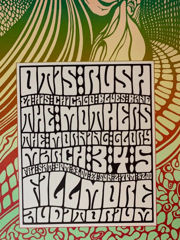 Otis, Rush, Mothers Of Invention - Fillmore Bg-53 1st Issue (1967) 13.375x22.5 US Music Poster - Image 2