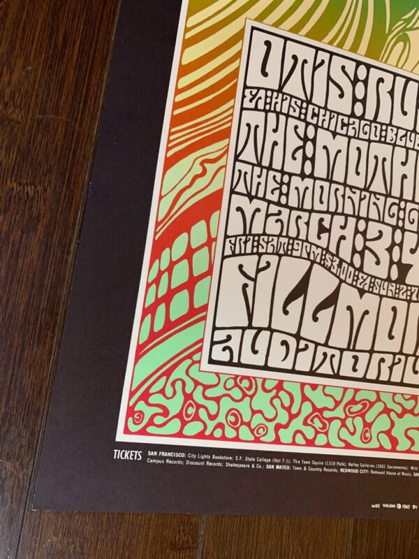 Otis, Rush, Mothers Of Invention - Fillmore Bg-53 1st Issue (1967) 13.375x22.5 US Music Poster - Image 4
