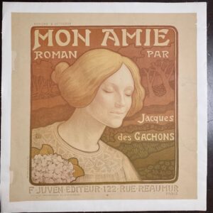 Mon Amie/Les Violettes - Art Berhon (1900) 18.125x18.5 French Lithograph LB
