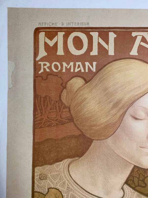 Mon Amie/Les Violettes - Art Berhon (1900) 18.125x18.5 French Lithograph LB - Image 2