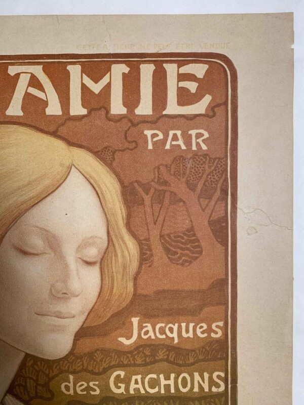 Mon Amie/Les Violettes - Art Berhon (1900) 18.125x18.5 French Lithograph LB - Image 3