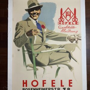 Hofele Clothing - Art by B (1930's) 33x47.5 German Advertising Poster LB