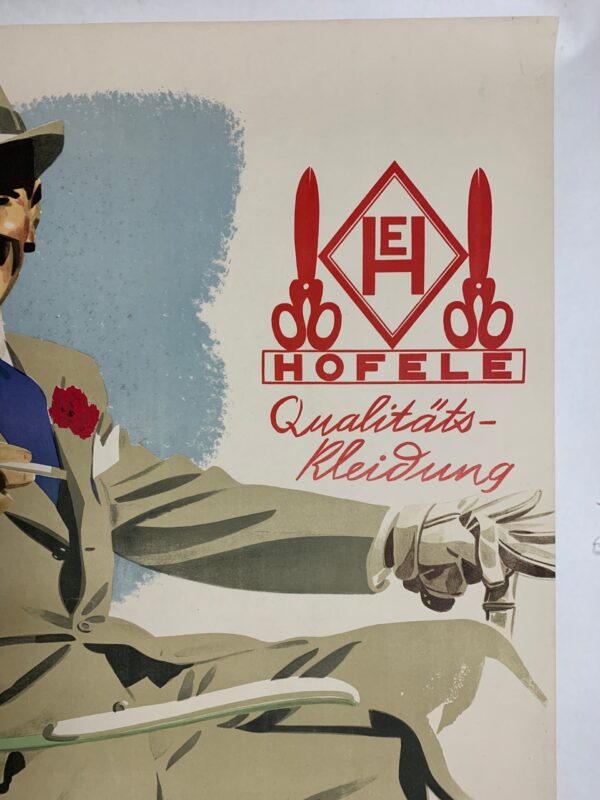 Hofele Clothing - Art by B (1930's) 33x47.5 German Advertising Poster LB - Image 5