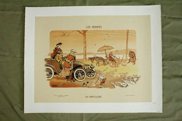 Les Pannes Un Bon Cliche - Art By Ernest Montaut (1903) 18x24 French Advertising Poster LB