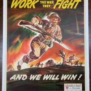 Work the Way They Fight (1943) 31.125x40 US WWII Poster LB