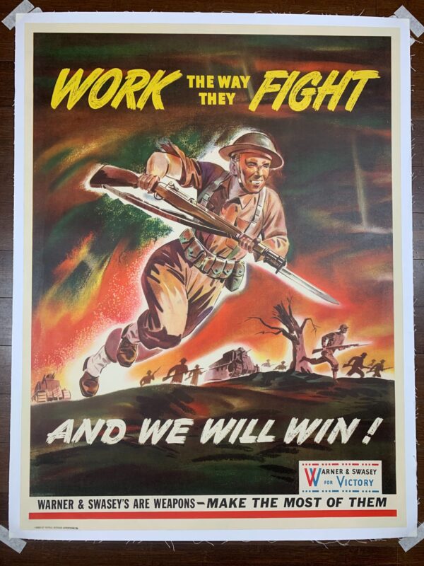 Work the Way They Fight (1943) 31.125x40 US WWII Poster LB