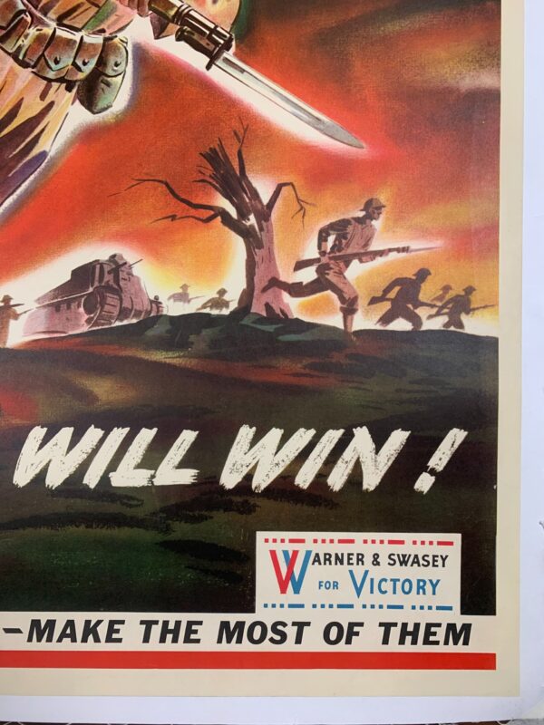 Work the Way They Fight (1943) 31.125x40 US WWII Poster LB - Image 4