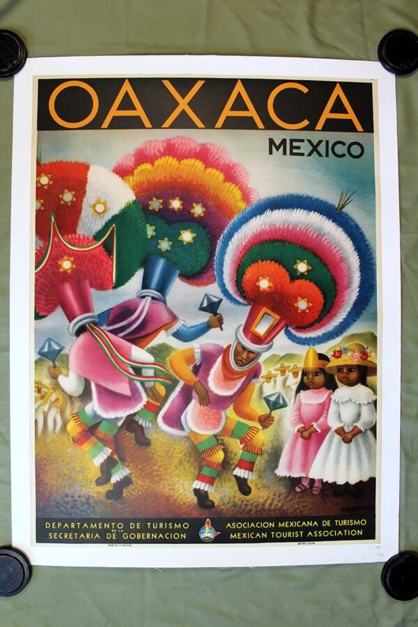 Oaxaca Mexico - Art By Miguel Covarubbias (1950's) 27.25x36.75 Mexican Travel Poster LB