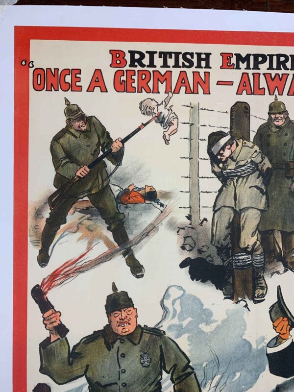 Once A German - Art by Wilson (1918) 20x30 UK WWI Poster LB - Image 2