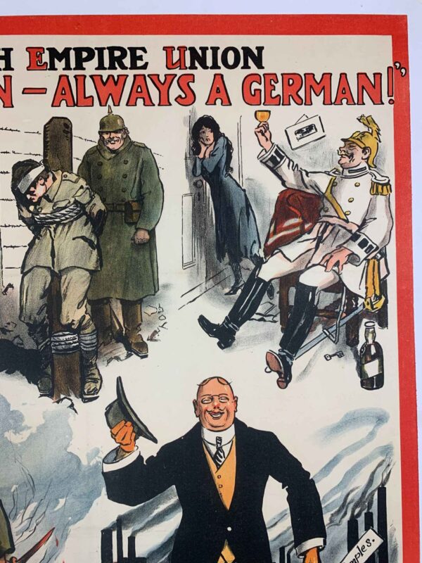 Once A German - Art by Wilson (1918) 20x30 UK WWI Poster LB - Image 3