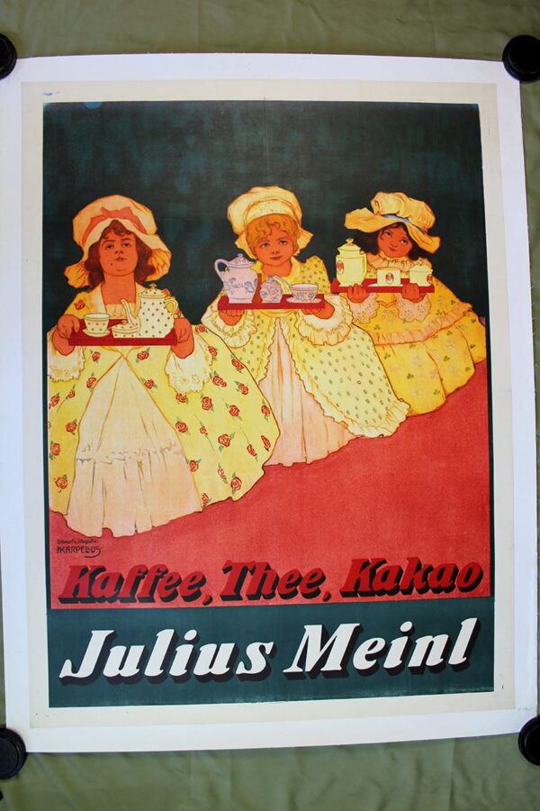 Julius Meinl Coffee - Art by Adolf Karpellus (1905) 37.5x49.5 Austrian Advertising Poster LB