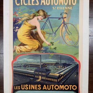 Cycles Automoto - Art Francisco Tamagno (1900) 15x22.75 French Lithograph LB