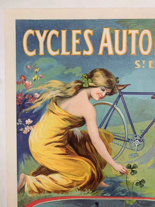 Cycles Automoto - Art Francisco Tamagno (1900) 15x22.75 French Lithograph LB - Image 2
