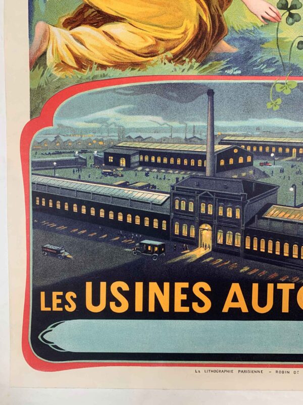 Cycles Automoto - Art Francisco Tamagno (1900) 15x22.75 French Lithograph LB - Image 5