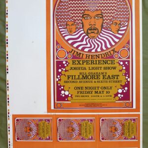 Jimi Hendrix Experience Live At Fillmore East (1968) Full Set Of US Concert Poster Printers Proofs (2nd Printing)