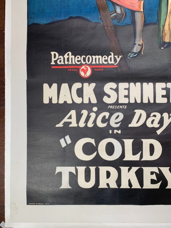Cold Turkey - Mack Sennett (1925) US Silent Three Sheet movie Poster LB - Image 4