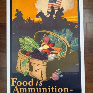 Food is Amunition - John Emmet Sheridan LB (1918) 17.875x27.5 US WWI Poster