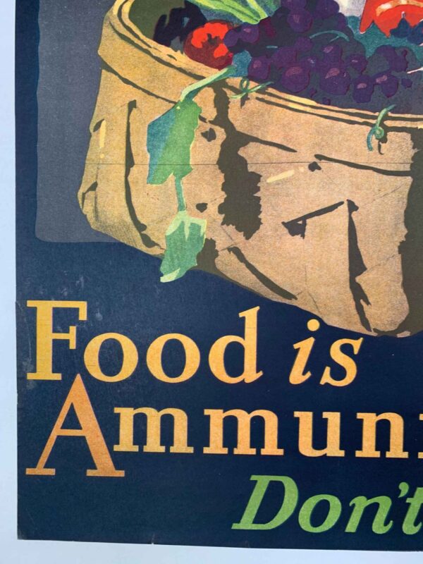 Food is Amunition - John Emmet Sheridan LB (1918) 17.875x27.5 US WWI Poster - Image 5