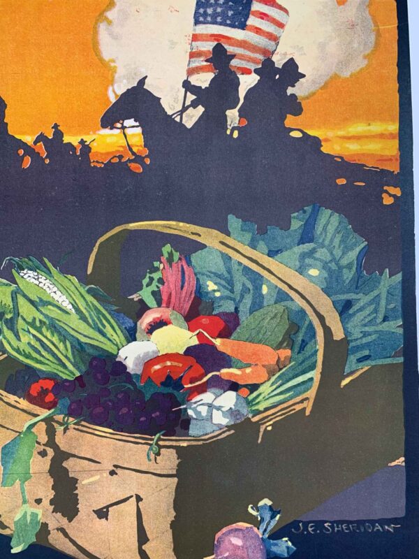 Food is Amunition - John Emmet Sheridan LB (1918) 17.875x27.5 US WWI Poster - Image 6