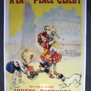 A La Place Clichy - Art By Maurice Neumon (1905) 37x49 French Advertising Poster LB