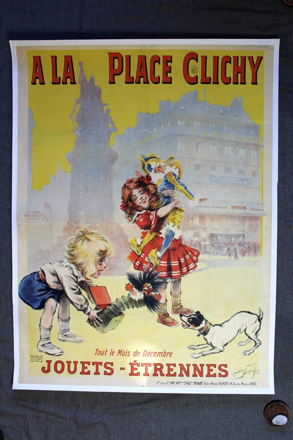 A La Place Clichy - Art By Maurice Neumon (1905) 37x49 French Advertising Poster LB
