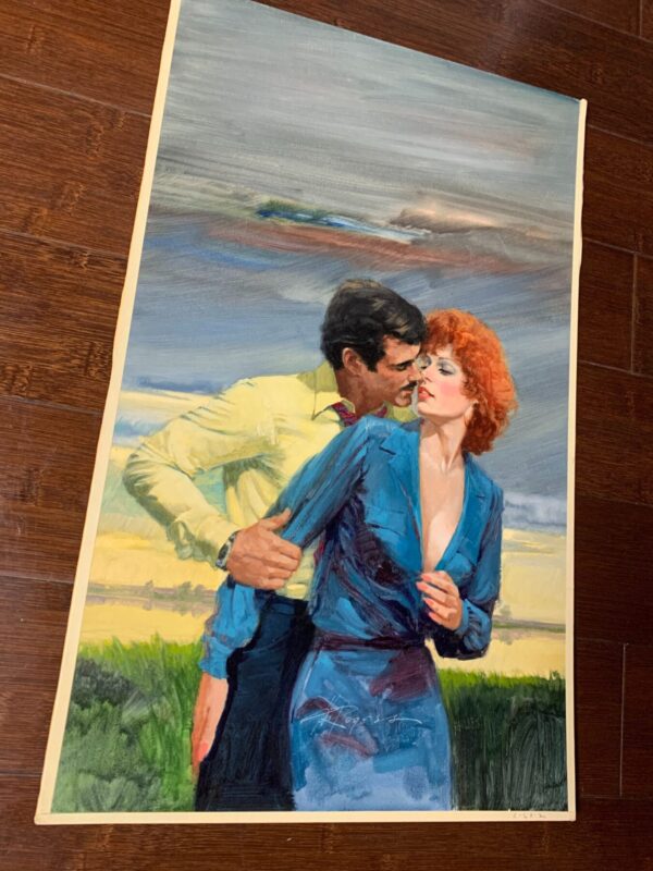Illustration Art Used In 'Between The Lines' Book Cover - Art By Howard Rogers (1957) 12.25x20 Oil On Canvas Painting And Paperback Book - Image 4