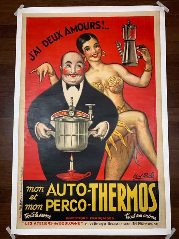 Auto Thermos - Art Mohr (1946) 39.25x59 French Advertising Poster LB